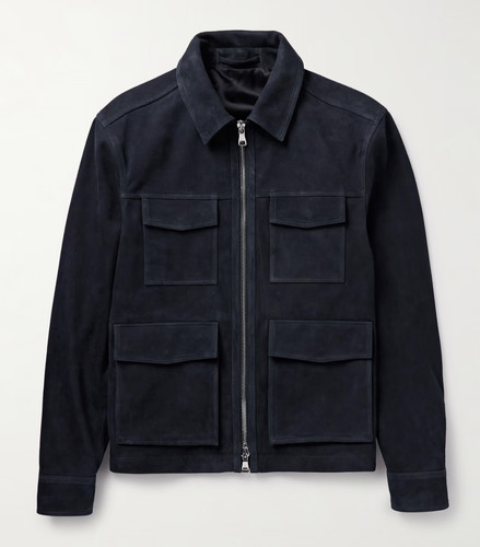 Veste cuir bleu - cuir,